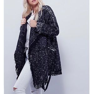 NWOT Free People Fringe Wrap Coat